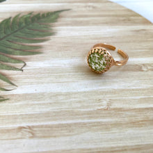 Rose Gold Plated Sterling Silver Dried Flower Ring