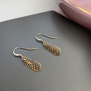 Gold filled And Bronze Pineapple Earrings