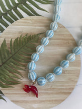 Chunky Light Blue Bead Lobster Necklace
