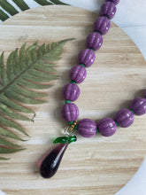 Chunky Purple Bead Aubergine Necklace