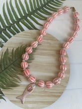Chunky Pale Pink Bead Fish Necklace