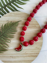 Chunky Red Bead Watermelon Necklace