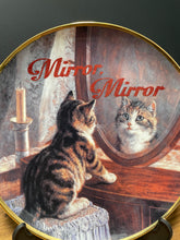 Mirror Mirror Upcycled Vintage Decorative Display Cat Plate