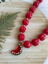 Chunky Red Bead Watermelon Necklace