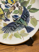 Live Love Loathe Blue Tits Upcycled Vintage Decorative Display Plate