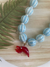Chunky Light Blue Bead Lobster Necklace