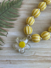 Chunky Yellow Bead Flower Necklace