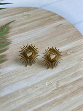 Bursting With Love Gold Plated Stud Earrings