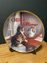 Mirror Mirror Upcycled Vintage Decorative Display Cat Plate