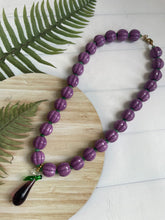 Chunky Purple Bead Aubergine Necklace