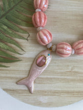 Chunky Pale Pink Bead Fish Necklace