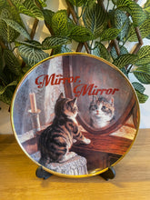 Mirror Mirror Upcycled Vintage Decorative Display Cat Plate