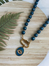 Petrol Blue Beady Evil Eye Necklace