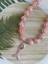 Chunky Pale Pink Bead Fish Necklace