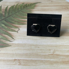 Black Swarovski Elements Heart Stud Earrings