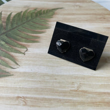 Black Swarovski Elements Heart Stud Earrings