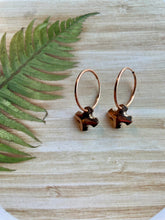 SALE!! Rose Gold Filled Hoops With Rose Gold Crystal Cross Charms