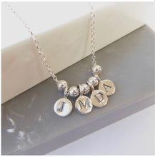 Sterling Silver Initial Bead Necklace