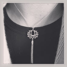Sterling Silver Lotus Flower Tassel Necklace