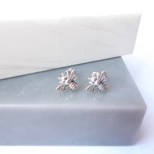 Sterling Silver Tiny Bumble Bee Studs