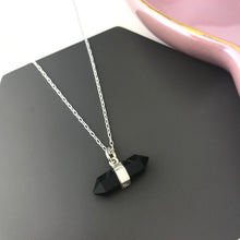 sterling silver black onyx pendant necklace
