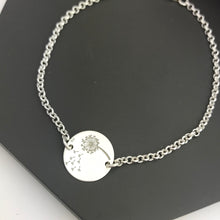 Sterling Silver Dandelion Wish Personalised Bracelet