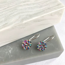 SALE!! Sterling Silver Multicoloured Crystal Earrings