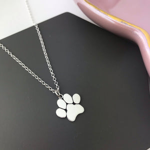 Sterling Silver Large Paw Print Necklace