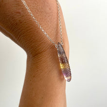 Sterling Silver Carved Fluorite Pendant Necklace