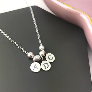 sterling silver personalised initial necklace