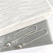Sterling Silver Droplet Threader Earrings