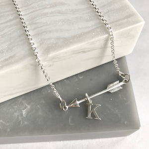 Sterling Silver Personalised Arrow Necklace