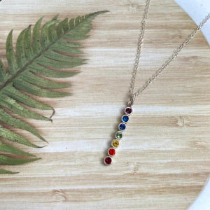 Sterling Silver Crystal Chakra Necklace