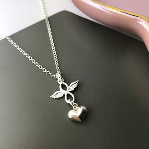 Sterling Silver Infinity Wing Necklace