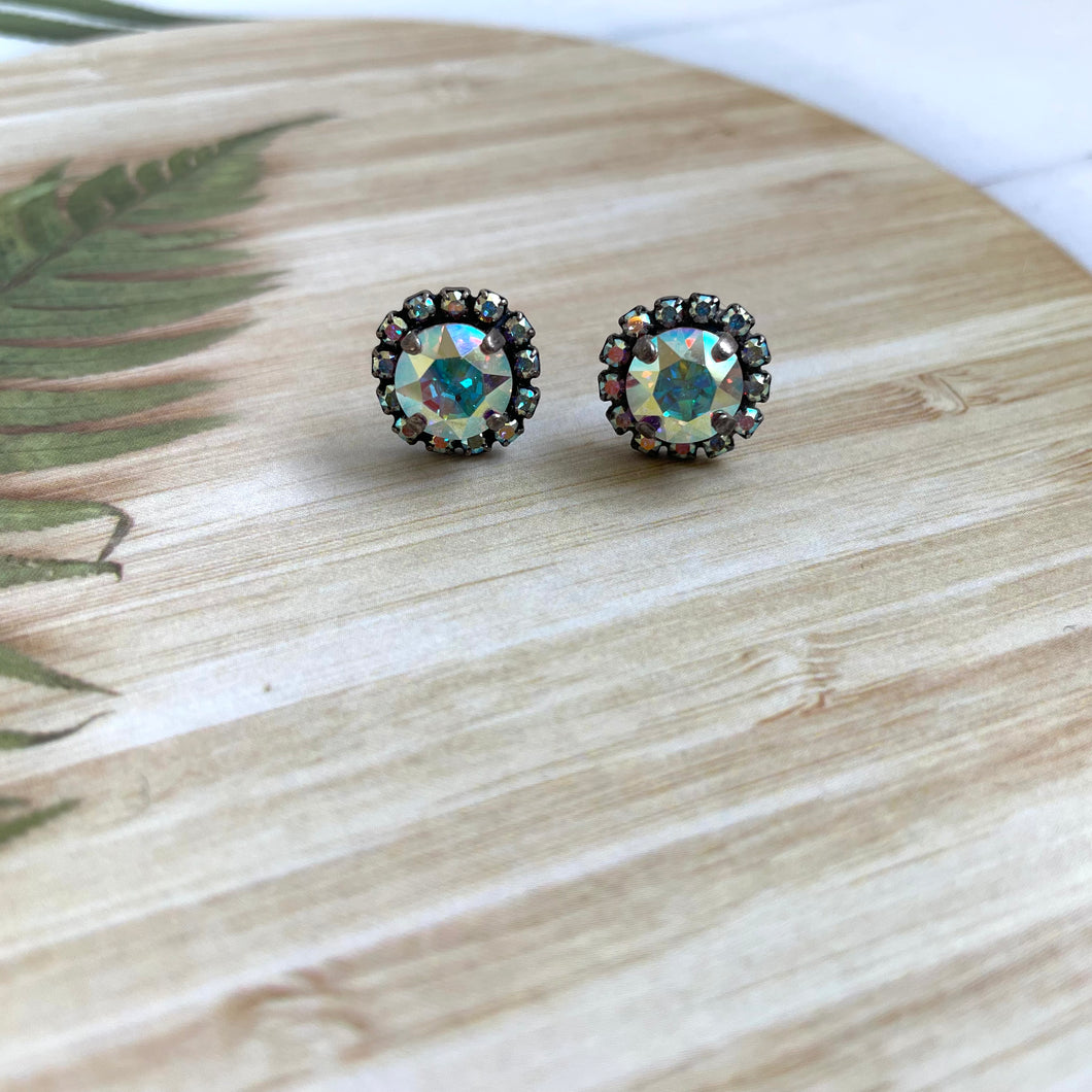 Silver Plated Super Sparkly Vintage Stud Earrings