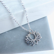 Sterling Silver Blooming Lotus Flower Necklace