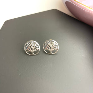 Sterling Silver Tree Of Life Stud Earrings