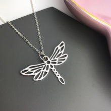 Sterling silver giant dragonfly necklace