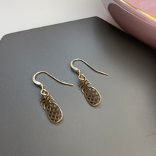 Gold filled And Bronze Pineapple Earrings