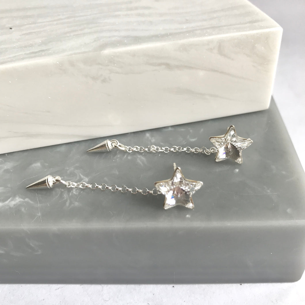 Sterling Silver Star Stud And Spike Earrings