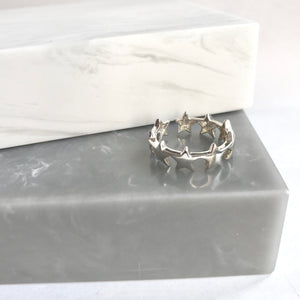 Sterling Silver Band Of Stars Ring
