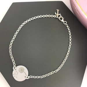 sterling silver dandelion wish bracelet