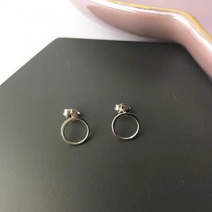 Sterling silver circle stud earrings