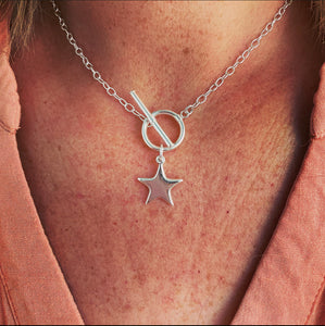 Sterling Silver Toggle Clasp Star Necklace