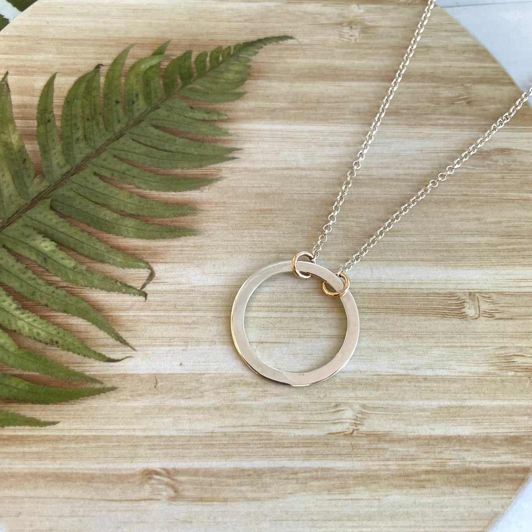 Sterling Silver Large Circle Necklace