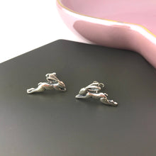 Sterling Silver Leaping Hare Stud Earrings