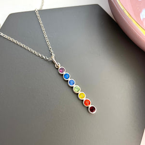 Sterling silver chakra crystal necklace
