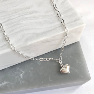 Sterling Silver Dangly Heart Charm Anklet