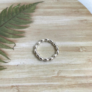 Sterling Silver Stretchy Oval Bead Ring
