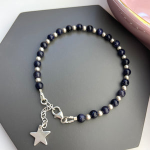 sterling silver beaded star bracelet